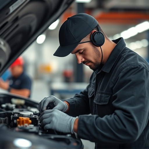 auto technician working