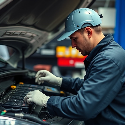 auto technician working