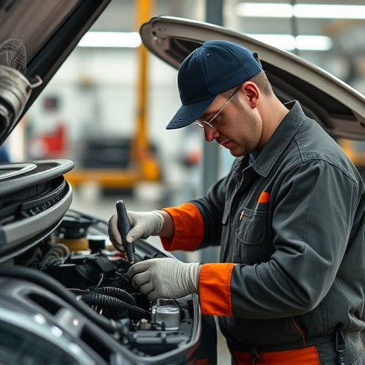 auto technician working