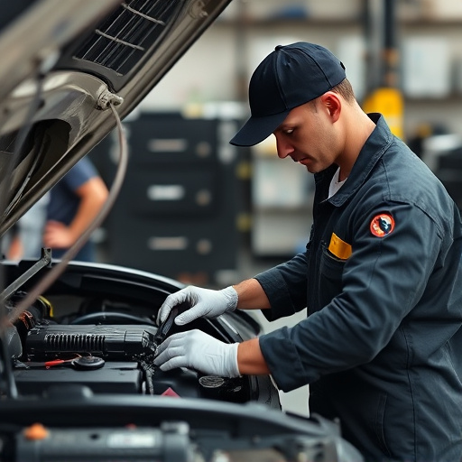 auto technician working