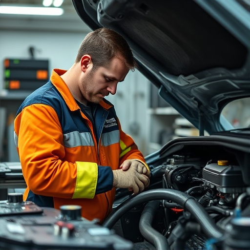 auto technician working