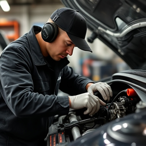 auto technician working