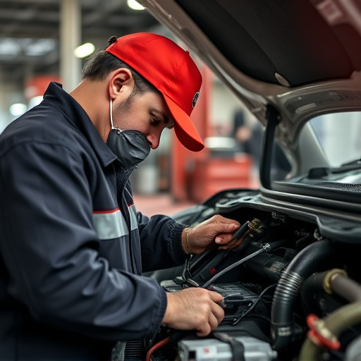auto technician working