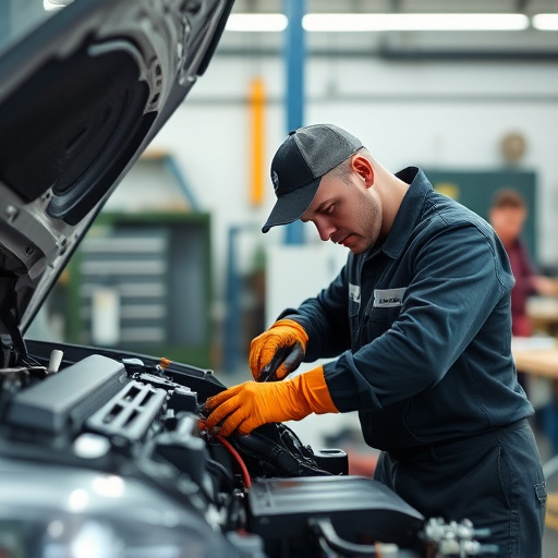 auto technician working