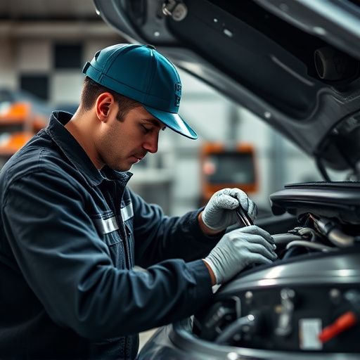 auto technician working