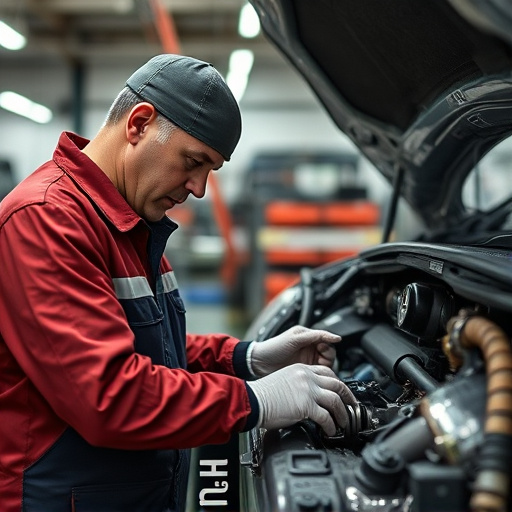auto technician working