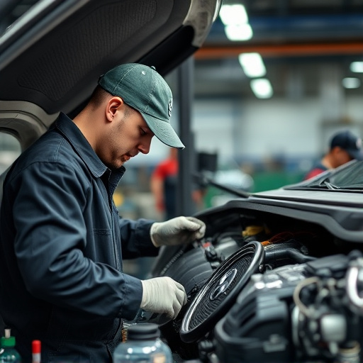 auto technician working