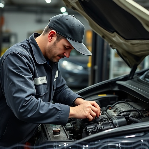 auto technician working