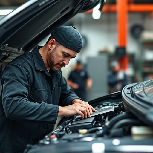 auto technician working