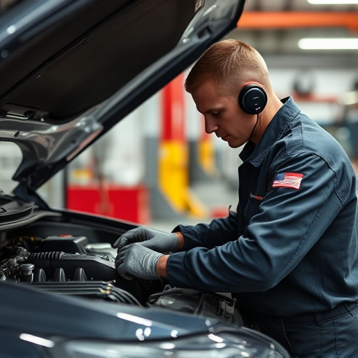 auto technician working