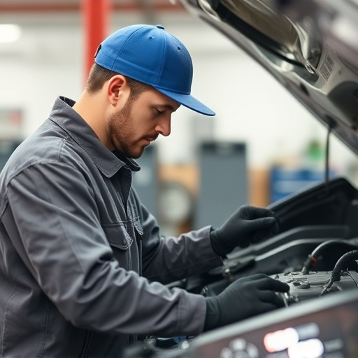 auto technician working