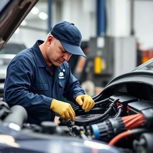 auto technician working