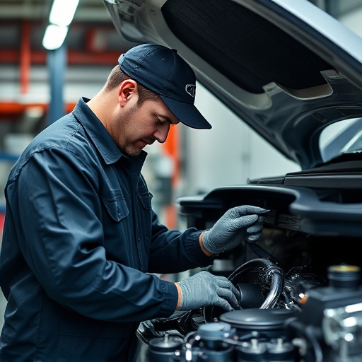 auto technician working
