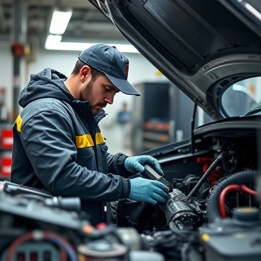 auto technician working
