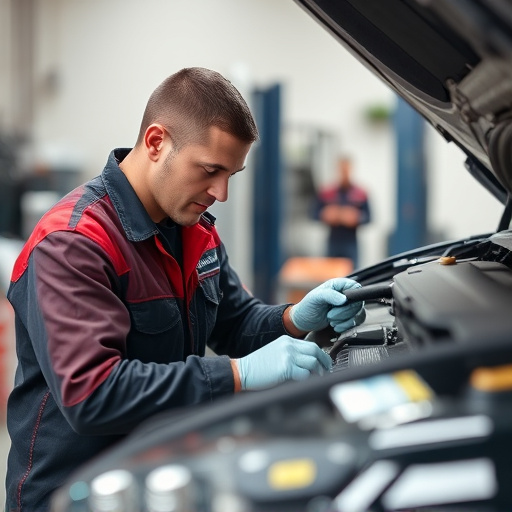 auto technician working