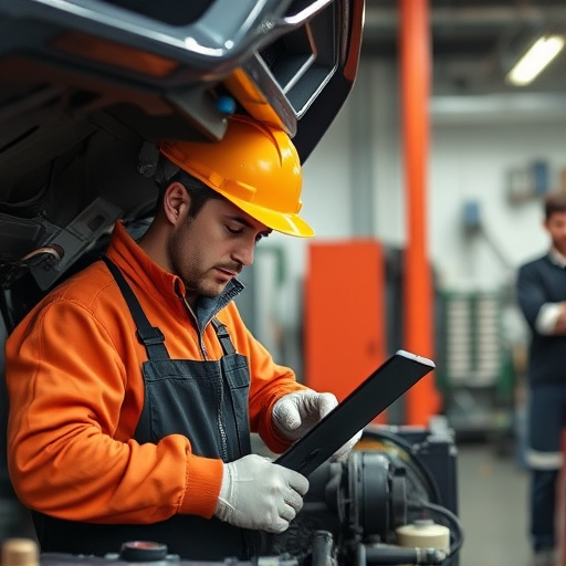 auto technician working