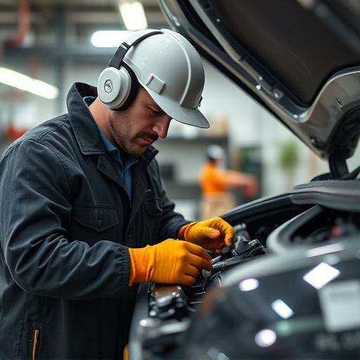 auto technician working