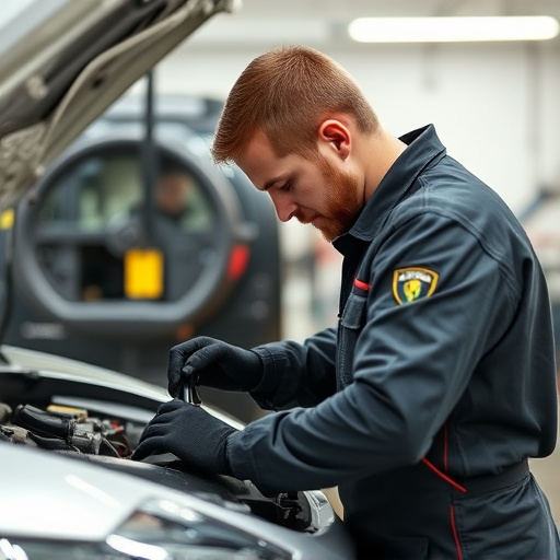 auto technician working
