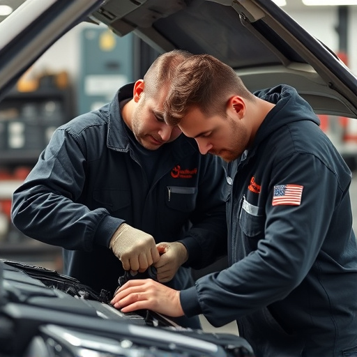 auto technician working