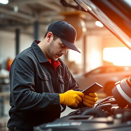 auto technician working