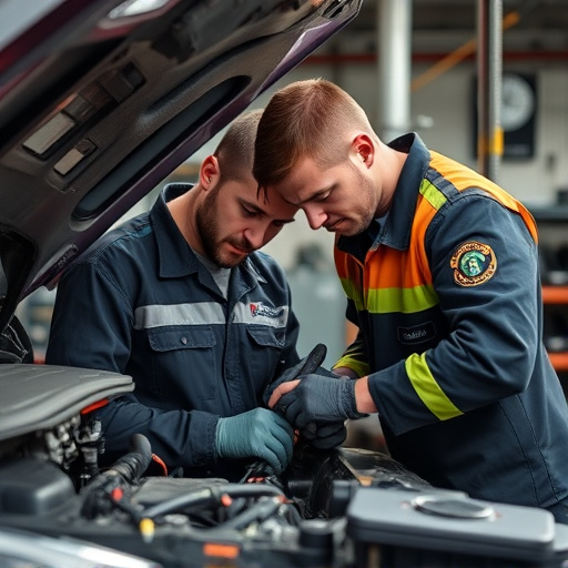 auto technician working