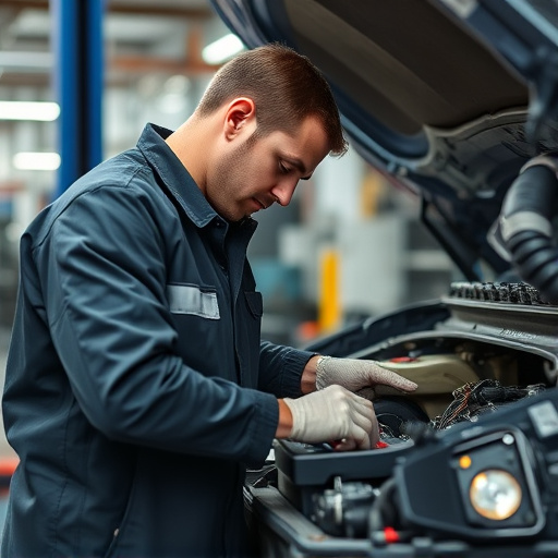 auto technician working