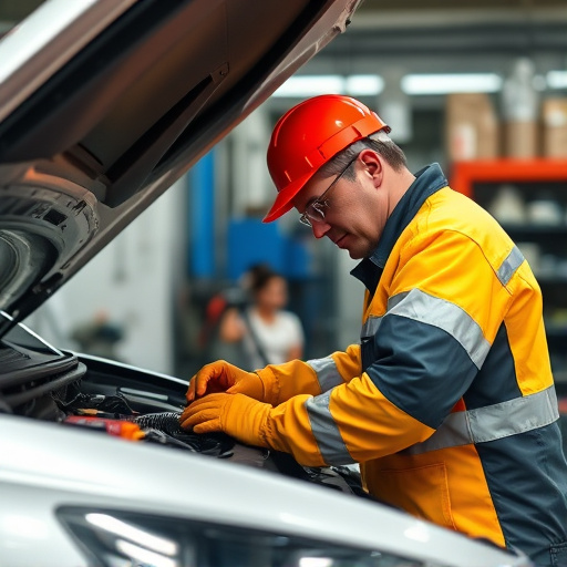 auto technician working