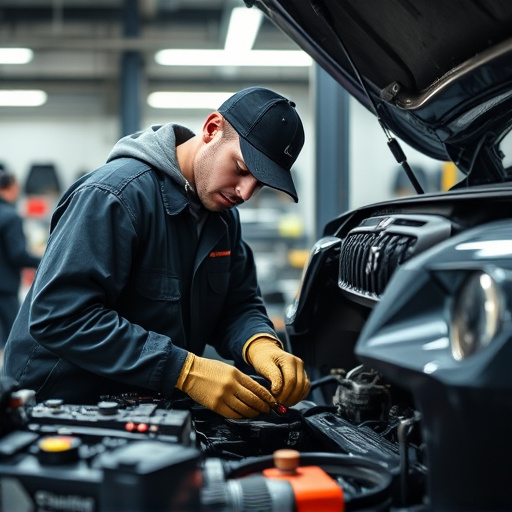 auto technician working