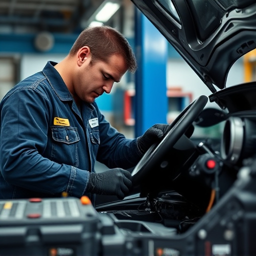 auto technician working