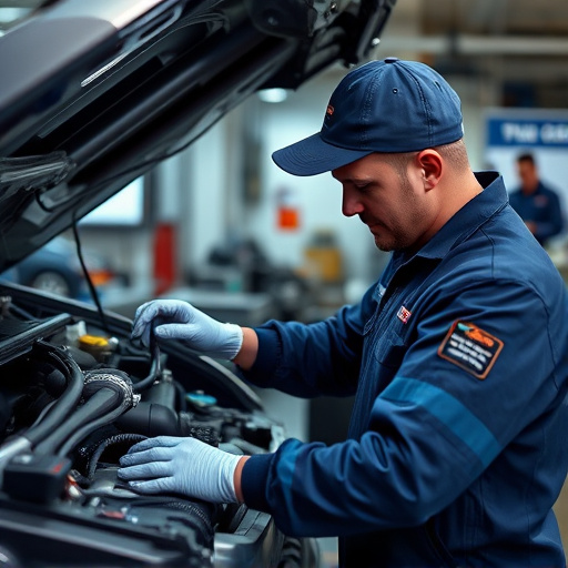 auto technician working
