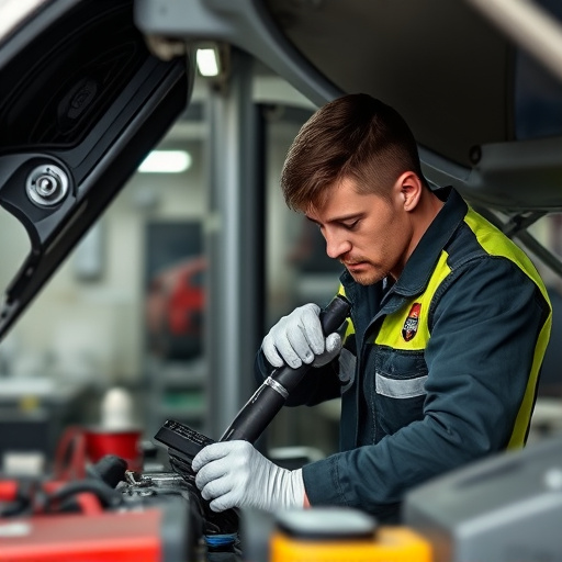 auto technician working