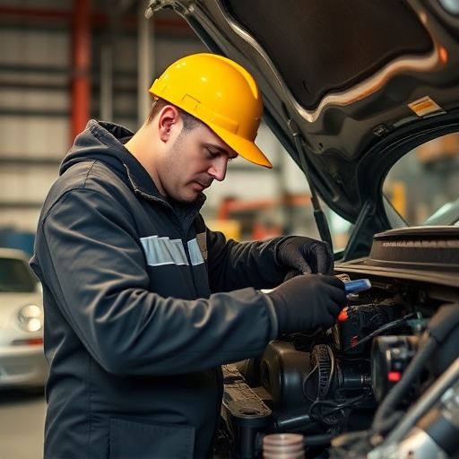 auto technician working