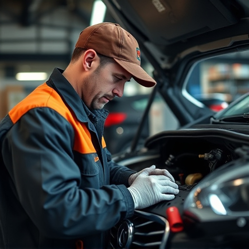 auto technician working