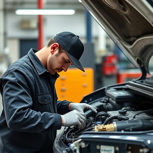auto technician working