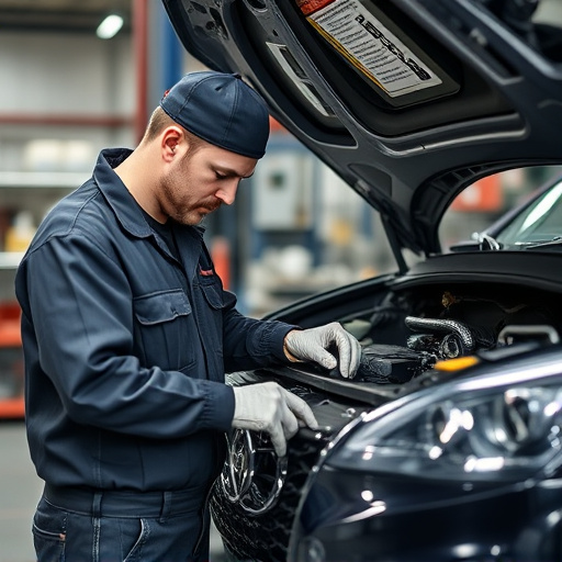 auto technician working
