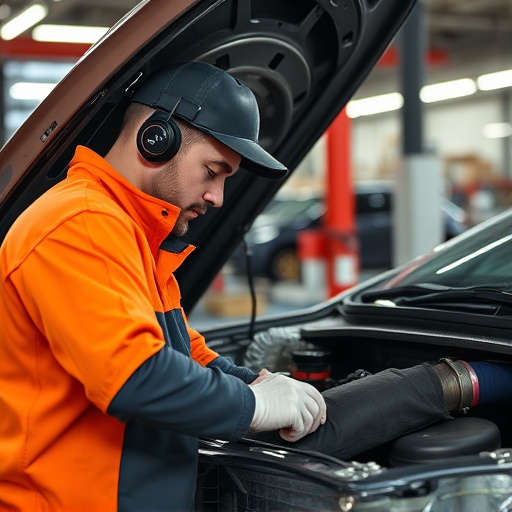 auto technician working