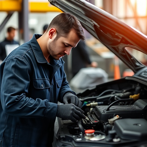 auto technician working
