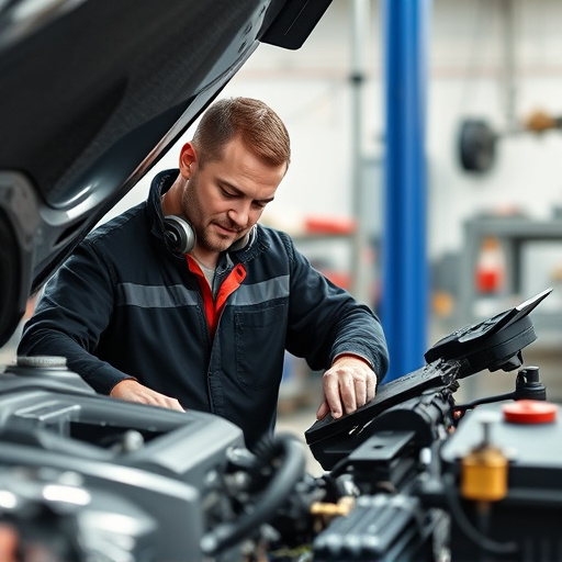 auto technician working