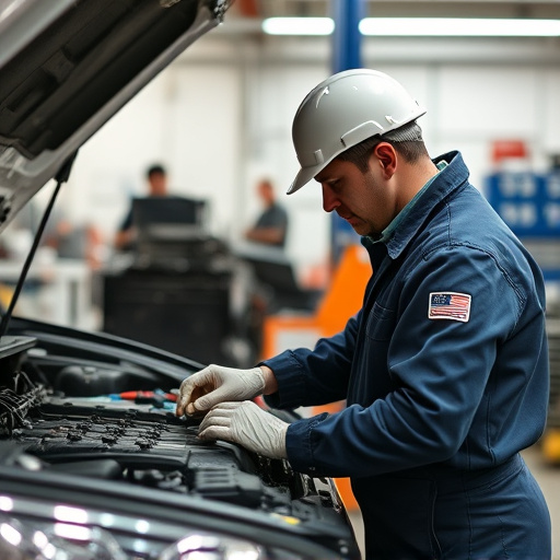 auto technician working