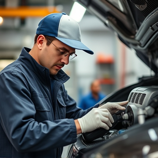auto technician working