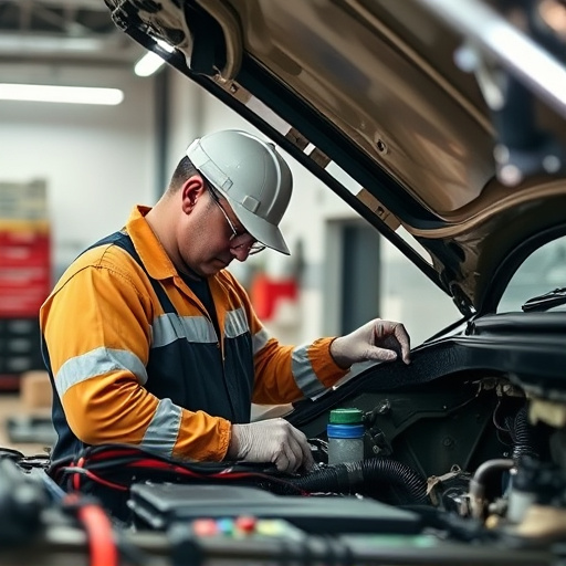 auto technician working