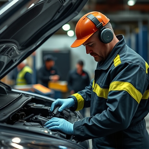 auto technician working