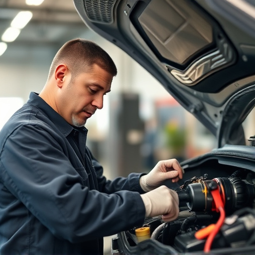 auto technician working