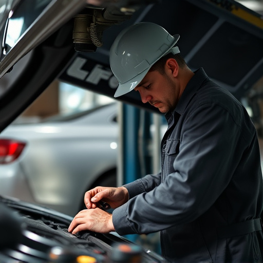 auto technician working