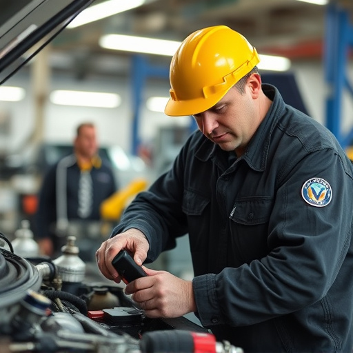 auto technician working