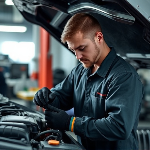 auto technician working