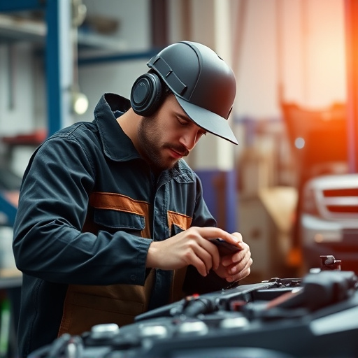 auto technician working