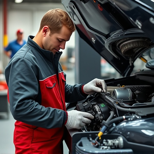auto technician working