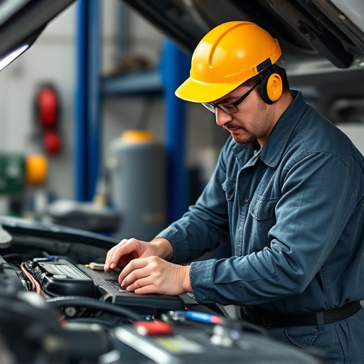 auto technician working
