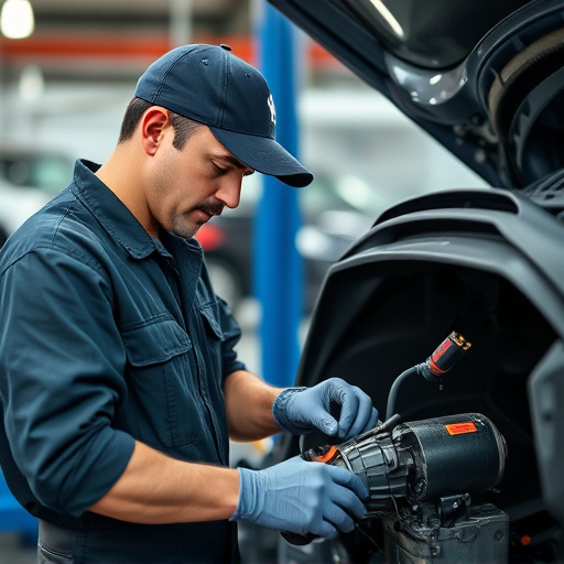 auto technician working